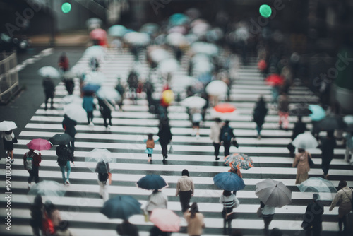 Wallpaper Mural 雨の日の横断歩道 ビジネスイメージ Torontodigital.ca