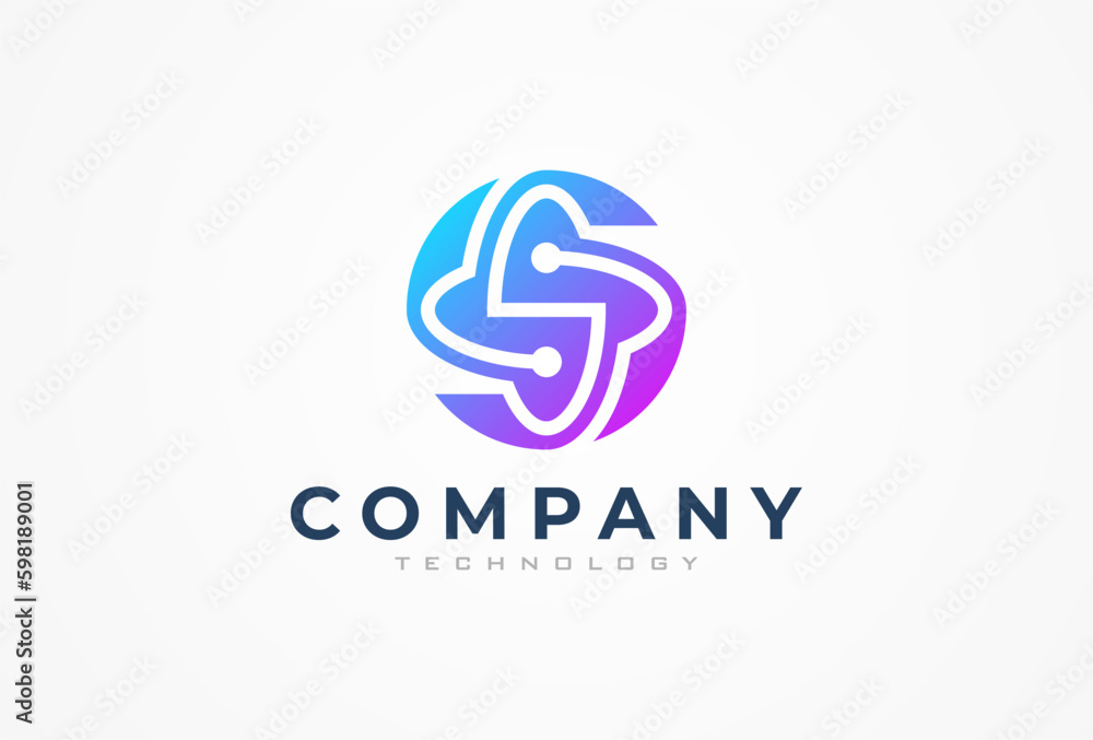 Initial S Technology Logo, letter S with globe and technology combination, usable for technology and company logos, vector illustration Initial S Technology Logo, letter S with globe and technology combination, usable for technology and company logos, vector illustration