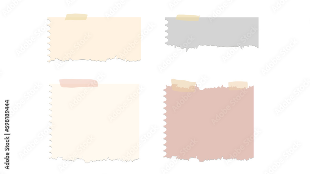 Set of different sticky notes with colored masking tape isolated on background , illustration Vector EPS 10 Set of different sticky notes with colored masking tape isolated on background , illustration Vector EPS 10