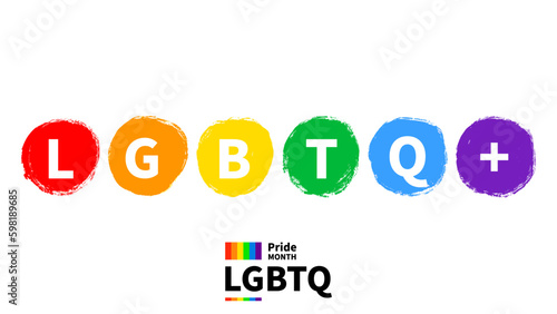LGBTQ+  Symbols or Rainbow colors. LGBT designs isolated on white background, Vector illustration EPS 10