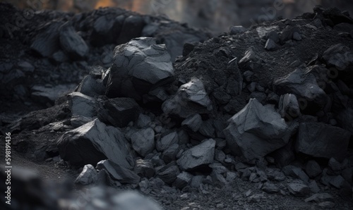 Underground bituminous coal mine exploration Creating using generative AI tools photo