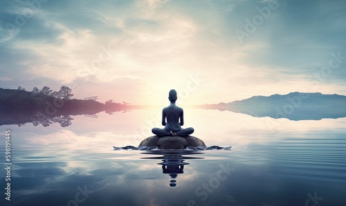 Transcendental meditation is a popular choice for people seeking mindfulness Creating using generative AI tools © uhdenis