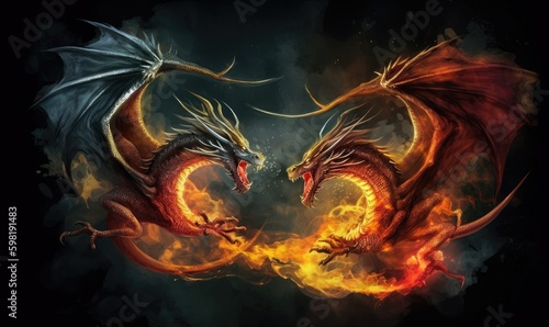 The dragon's fiery breath was like a blast furnace Creating using generative AI tools