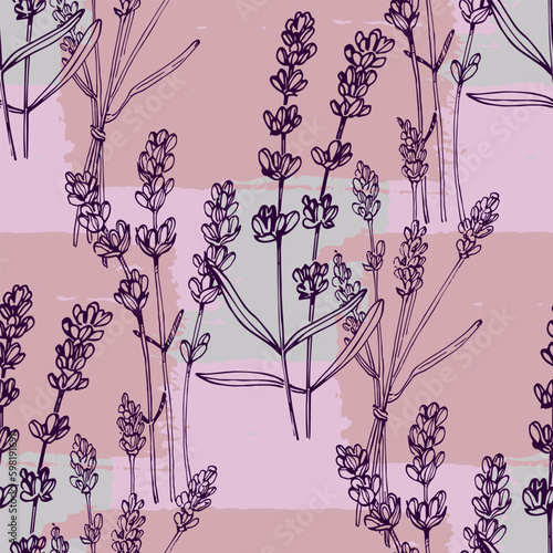 Lavender seamless pattern. Seamless pattern for fabric, paper and other printing and web projects.