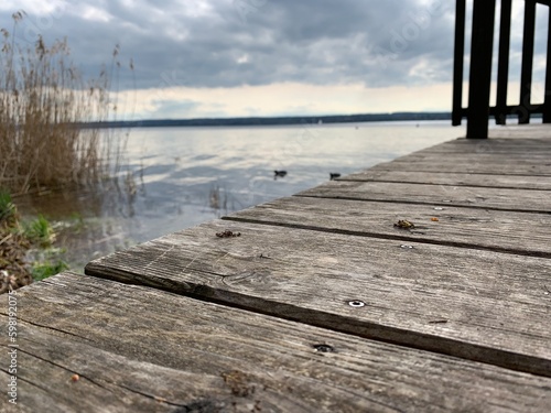 wooden pier on the lake