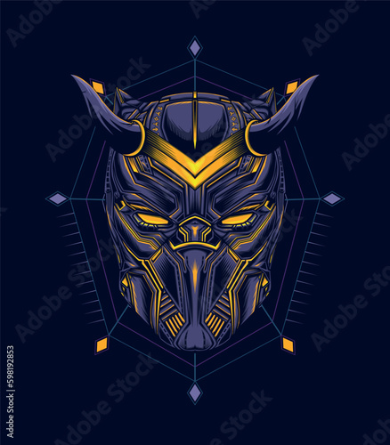 Death of panther robotic in the dark art style