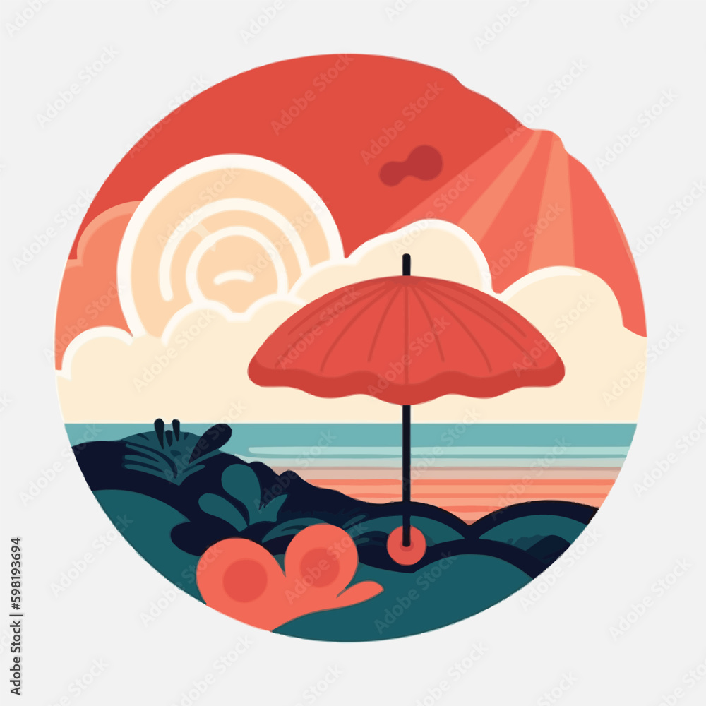 set of sea scape flat scenes vector illustration design