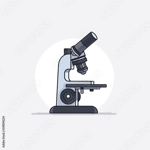 Simple microscope vector illustration in flat style
