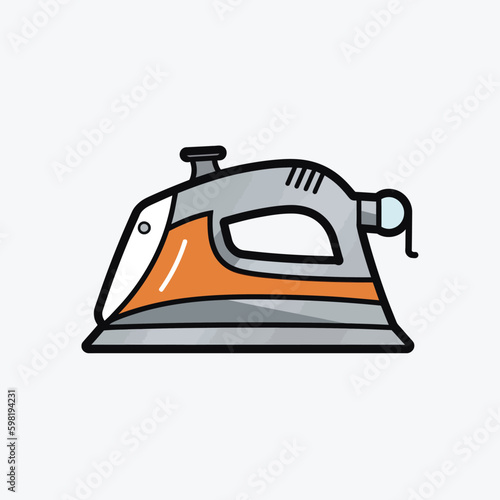 Modern minimalistic iron vector isolated on background. Simple iron icon. Smoothing-iron vector. Housework equipment for clothes. Electronic home appliance vector illustration