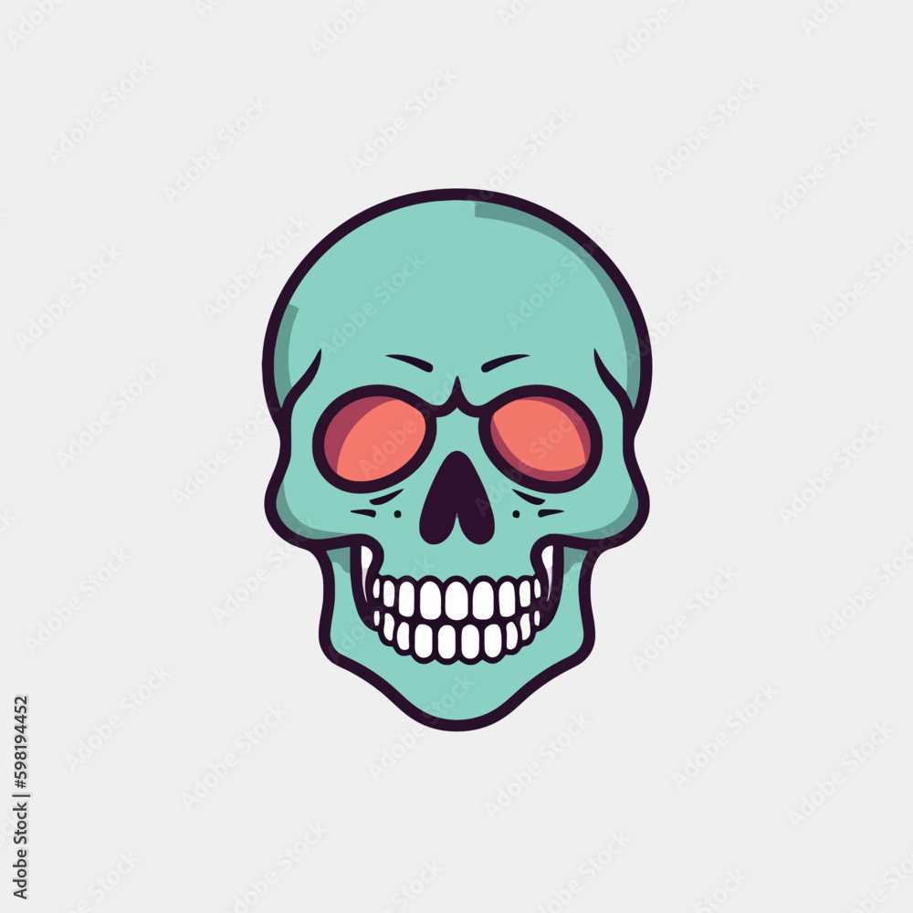 Fototapeta premium Anatomically correct human skulls set isolated. Hand drawn line art vector illustration.