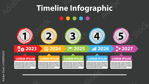 Colorful modern timeline infographic template, business infographic vector design, infomation.