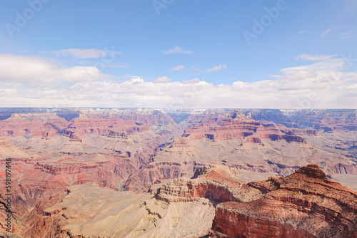 View of the Grand Canyon from Grand Canyon Trail on a Sunny Day, Arizona © sele504