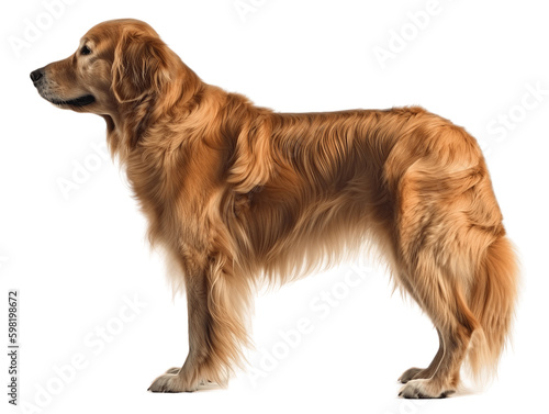 Golden Retriever Full Body Viewed From Side Transparent Background