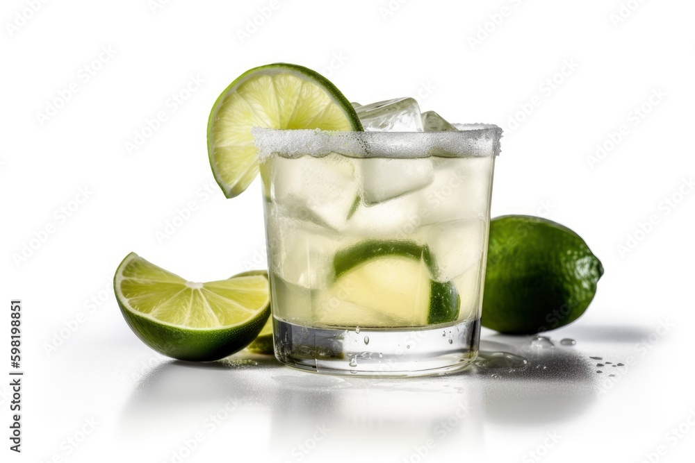 organic margarita lemon sparkling juice poured out in glass , simple elegant fancy blue background, crafted tropical drink, generative ai organic margarita lemon sparkling juice poured out in glass , simple elegant fancy blue background, crafted tropical drink, generative ai