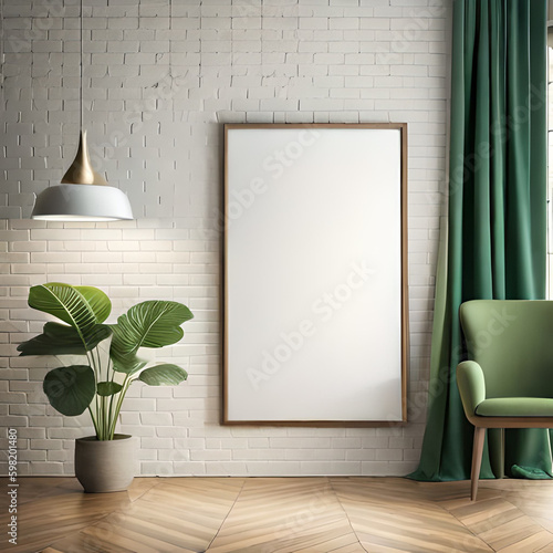 room with green wall