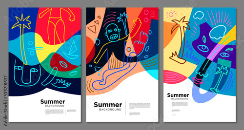 Colorful abstract ethnic pattern illustration for summer holiday banner and poster