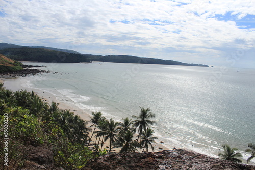 view of the sea from the mountain