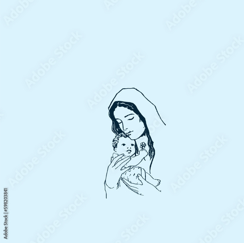 THESE HIGH QUALITY MOTHER MARIA VECTOR FOR USING VARIOUS TYPES OF DESIGN WORKS LIKE T-SHIRT, LOGO, TATTOO AND HOME WALL DESIGN
