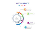 Flat circular gradient infographic element diagram infographic