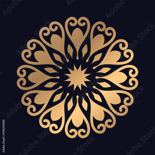 Luxury Floral Round Ornament. Oriental Pattern mandala design.