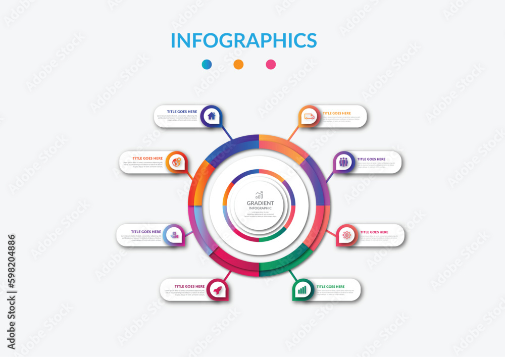 circle gradient infographic element design template