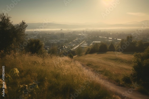 Summer view of Fraser Valley in Abbotsford, BC. Generative AI