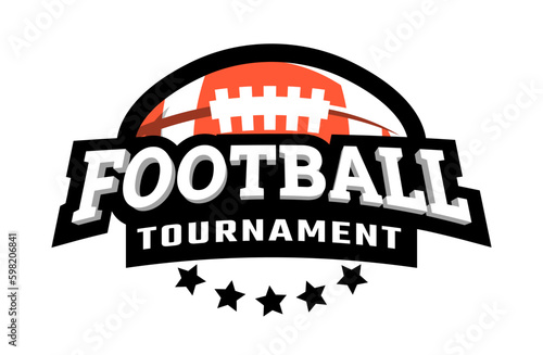 American football tournament logo, emblem. Vector illustration.