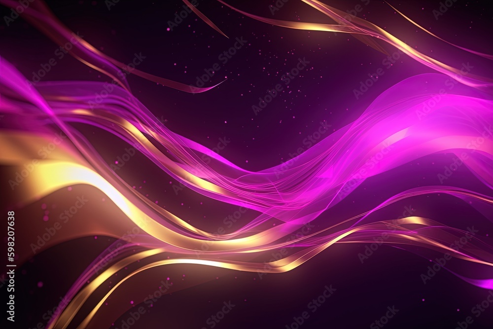 abstract futuristic background with gold pink blue glowing neon moving high speed wave lines and bokeh lights. Data transfer concept Fantastic wallpaper, Ai Generative abstract futuristic background with gold pink blue glowing neon moving high speed wave lines and bokeh lights. Data transfer concept Fantastic wallpaper, Ai Generative