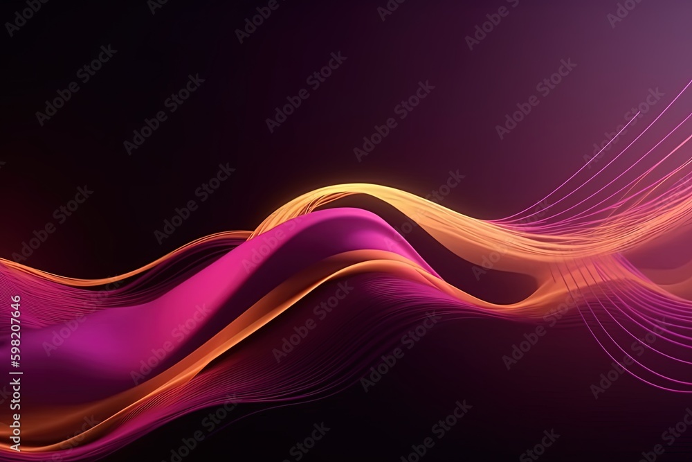 abstract futuristic background with gold pink blue glowing neon moving high speed wave lines and bokeh lights. Data transfer concept Fantastic wallpaper, Ai Generative abstract futuristic background with gold pink blue glowing neon moving high speed wave lines and bokeh lights. Data transfer concept Fantastic wallpaper, Ai Generative