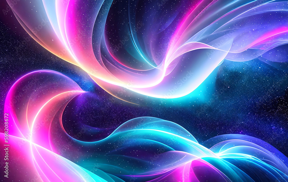 Obraz premium abstract solar wind in space background with generative AI technology