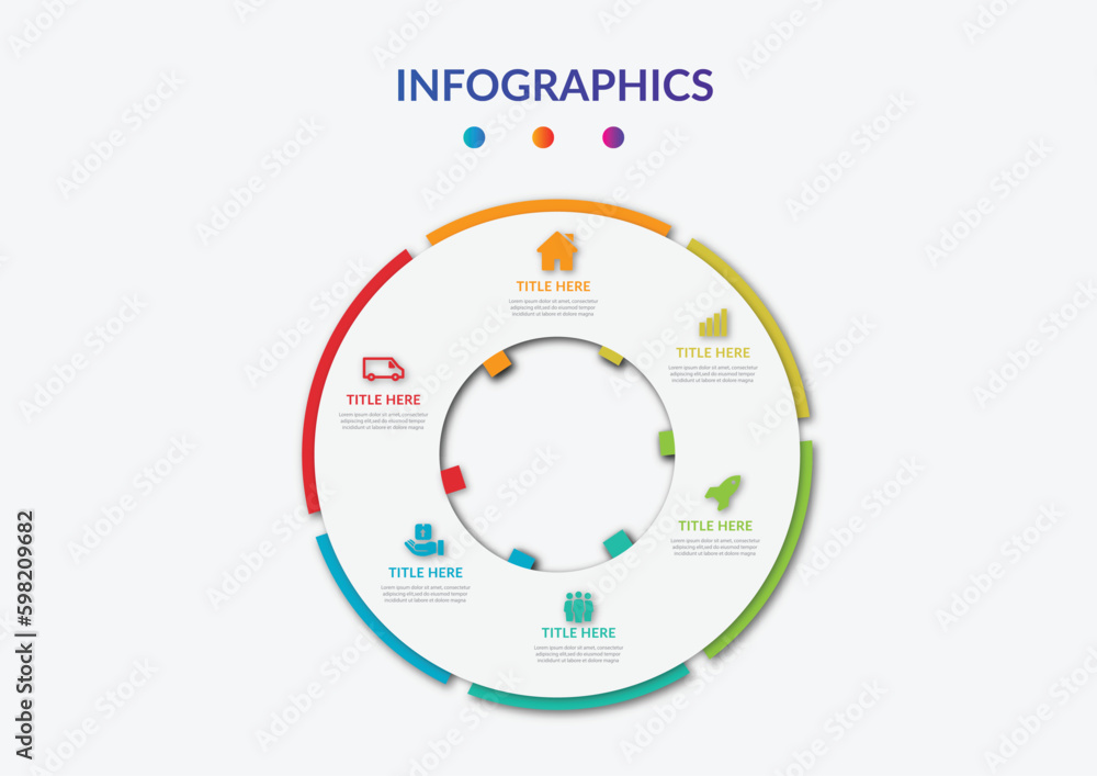 Naklejka premium Circle gradient infographic element vector design template