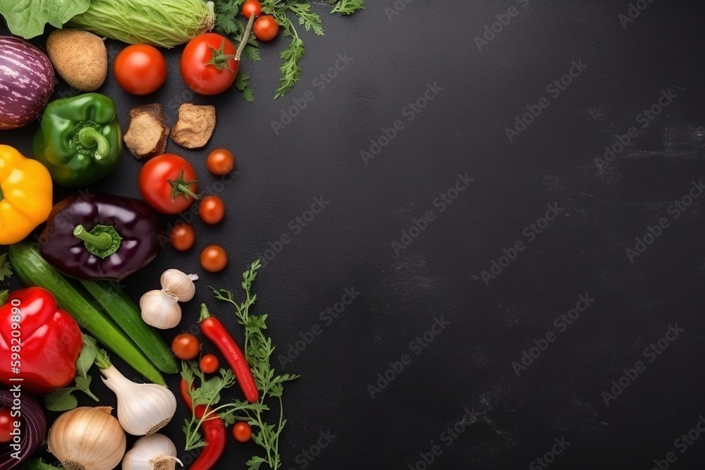 Vegetables wooden board, ingredients of food,Ai Generative Vegetables wooden board, ingredients of food,Ai Generative