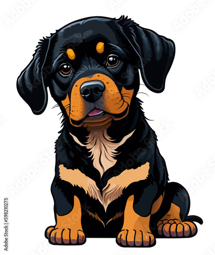 high quality vector art of dog isolated on white background