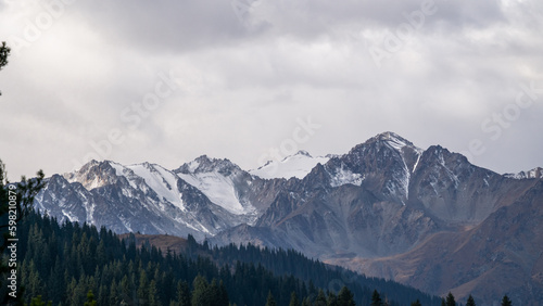 beautiful autumn mountain peaks. cloudy weather in the mountains © Daniil_98_03_09