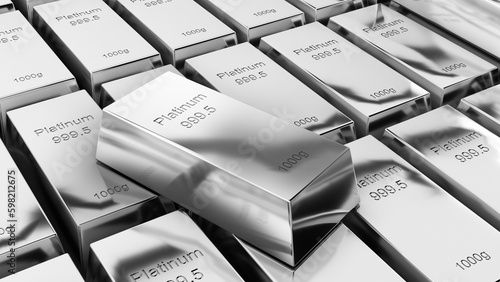 Fotografie Platinum bars 1000 grams pure platinum,business investment and wealth concept