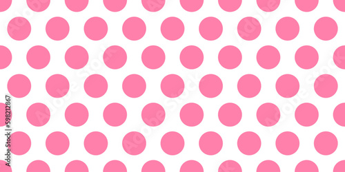 polka dot seamless pattern. pop art background. bold oversized dots vector texture. pink and white dots