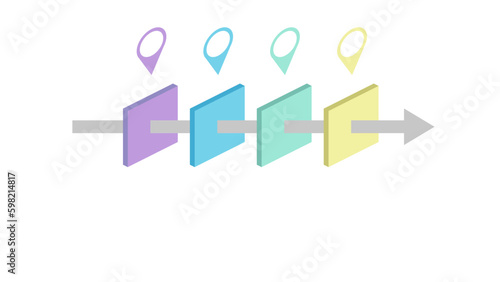 Business data visualization infographic template as vector. Scheme of process element can be used for progress, diagram, annual report, web design. Business concept.