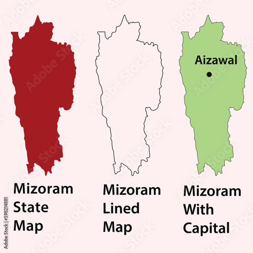 23 Mizoram vector, mizoram map vector of india, mizoram line map, mizoram with city map, mizoram contour photo