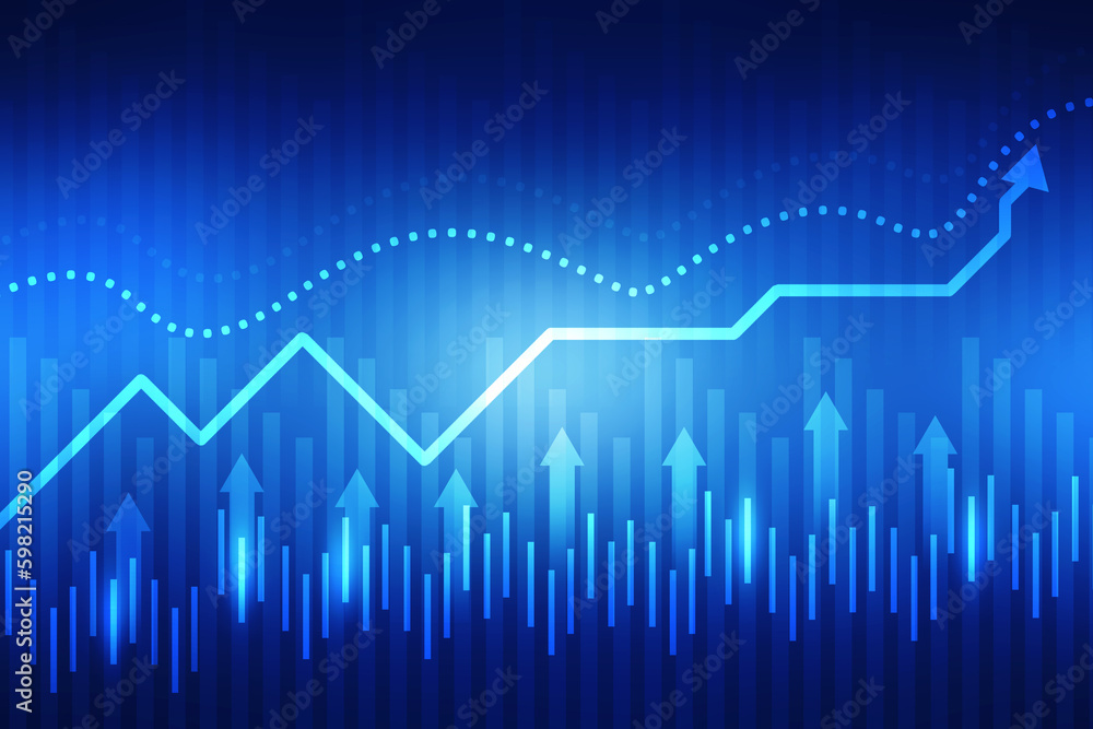 2d rendering Stock market online business concept. business Graph 