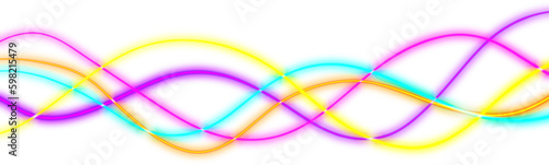 Colorful Neon glowing line waves