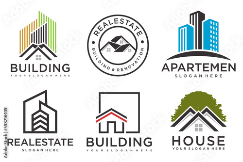 Real Estate Logo, real, real estate, house logo and building logo.