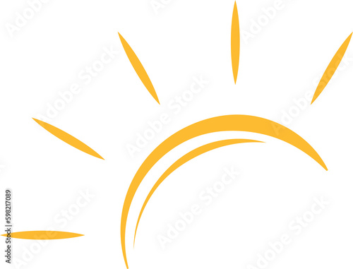 A half sun is setting downwards icon sunset concept for graphic design, logo, web site, social media, mobile app, ui illustration