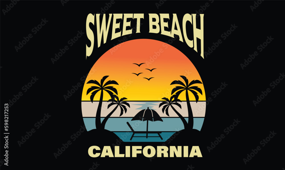 sweet beach t-shart design