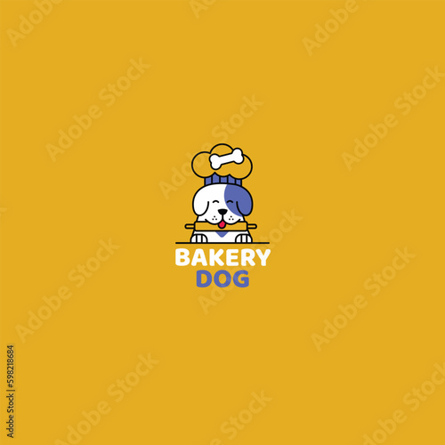 bakery dog logo cartoon vector illustration