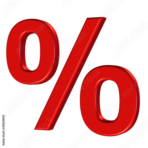 Ταπετσαρία 3d red percent symbol isolated