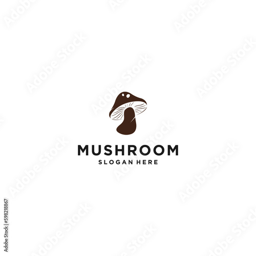 mushroom logo template vector in white background