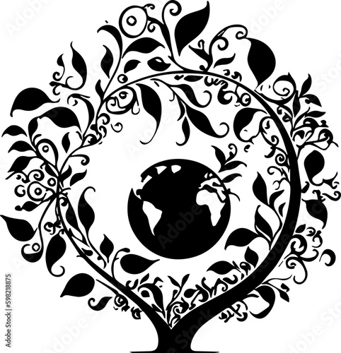 silhouette tree black and white images