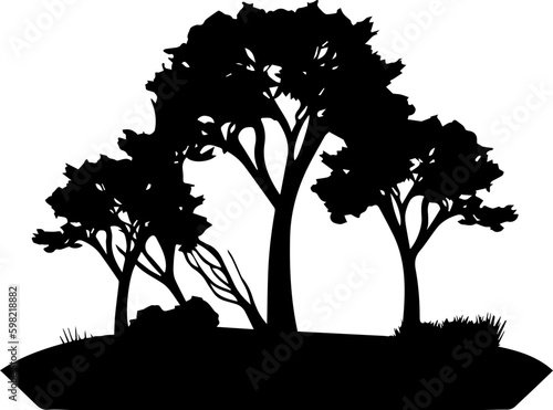 silhouette tree black and white images
