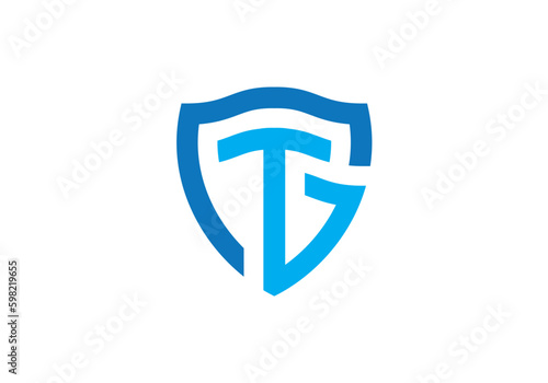 TG logo, TG shield logo, graphic design template