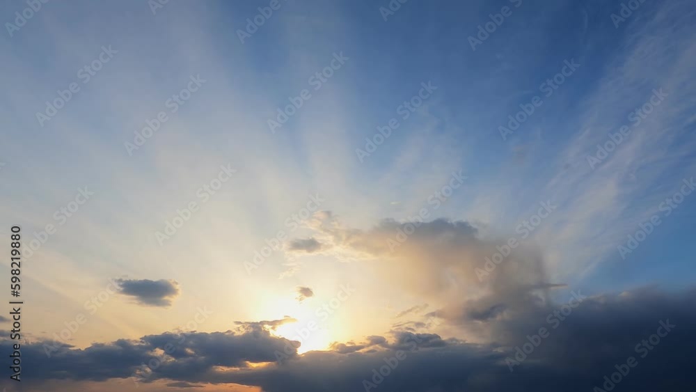 Beautiful clouds in the sky at sunset. Beautiful sky, beautiful colors. Time lapse 4k. Beautiful clouds in the sky at sunset. Beautiful sky, beautiful colors. Time lapse 4k.